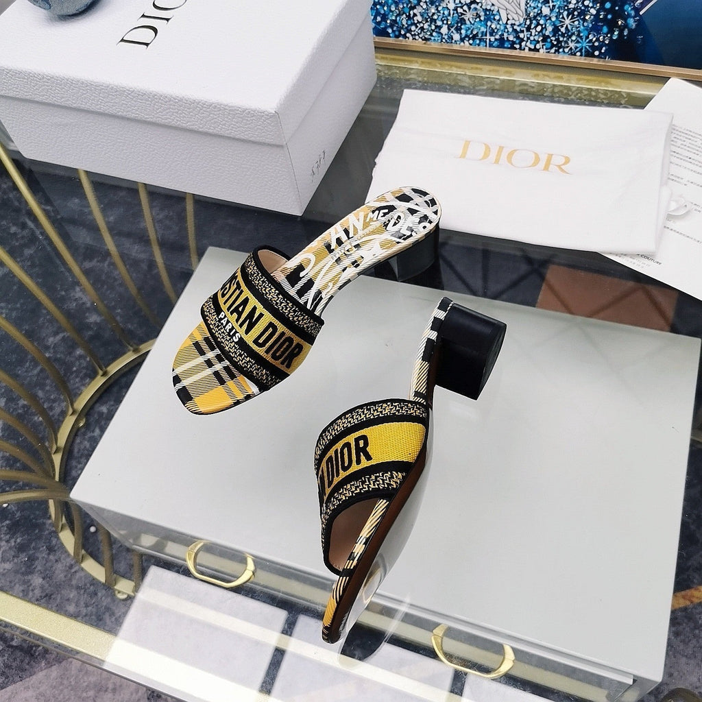 DIOR CD Mule Dway Heeled Slide 45mm Style 45