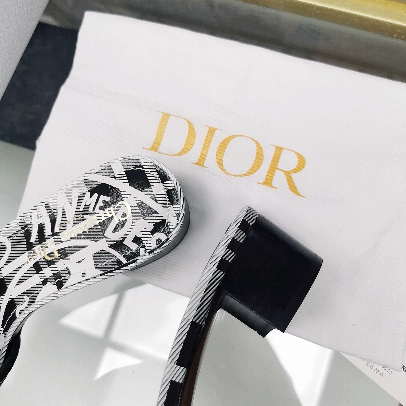 DIOR CD Mule Dway Heeled Slide 45mm Style 44