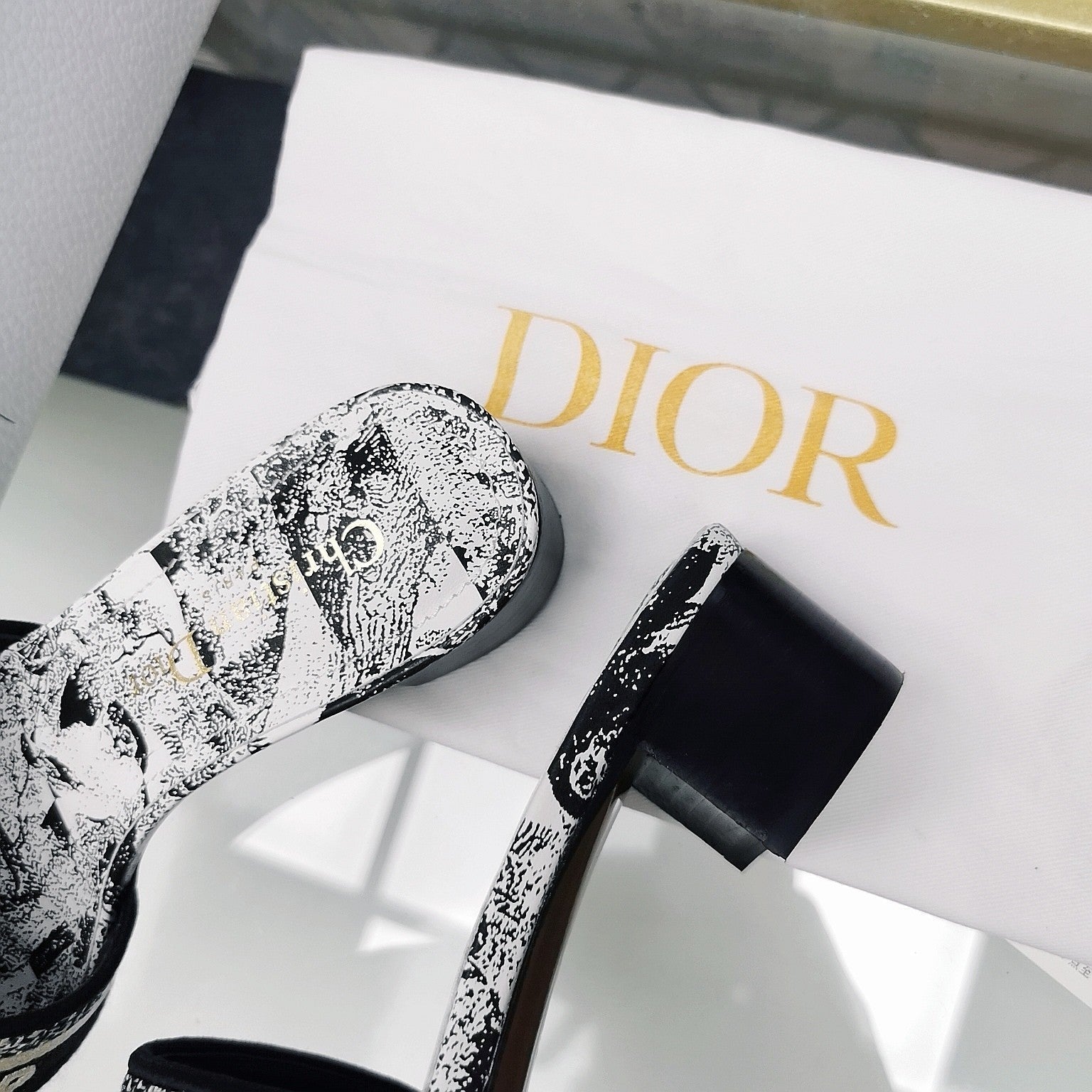 DIOR CD Mule Dway Heeled Slide 45mm Style 42