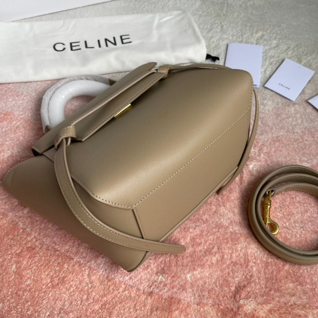 CELINE FISH BAG 24 BEIGE CREAM LEATHER