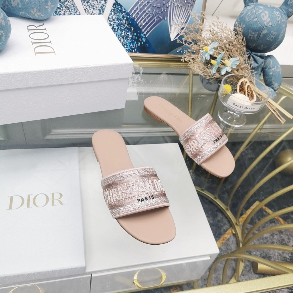 DIOR CD Mule Dway Slide 10mm Multi-motifs Style 23