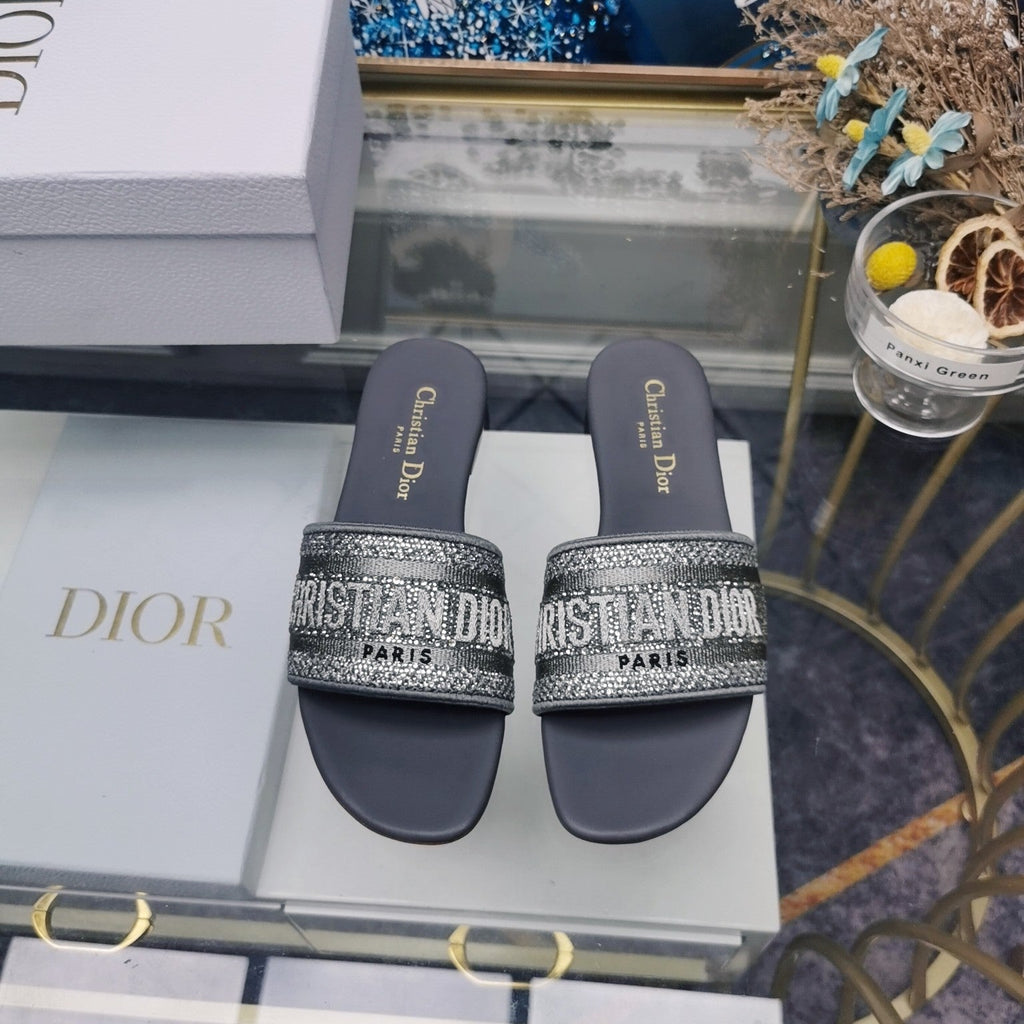 DIOR CD Mule Dway Slide 10mm Multi-motifs Style 21