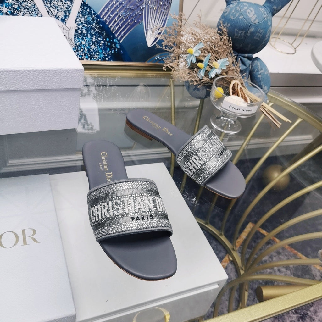 DIOR CD Mule Dway Slide 10mm Multi-motifs Style 21
