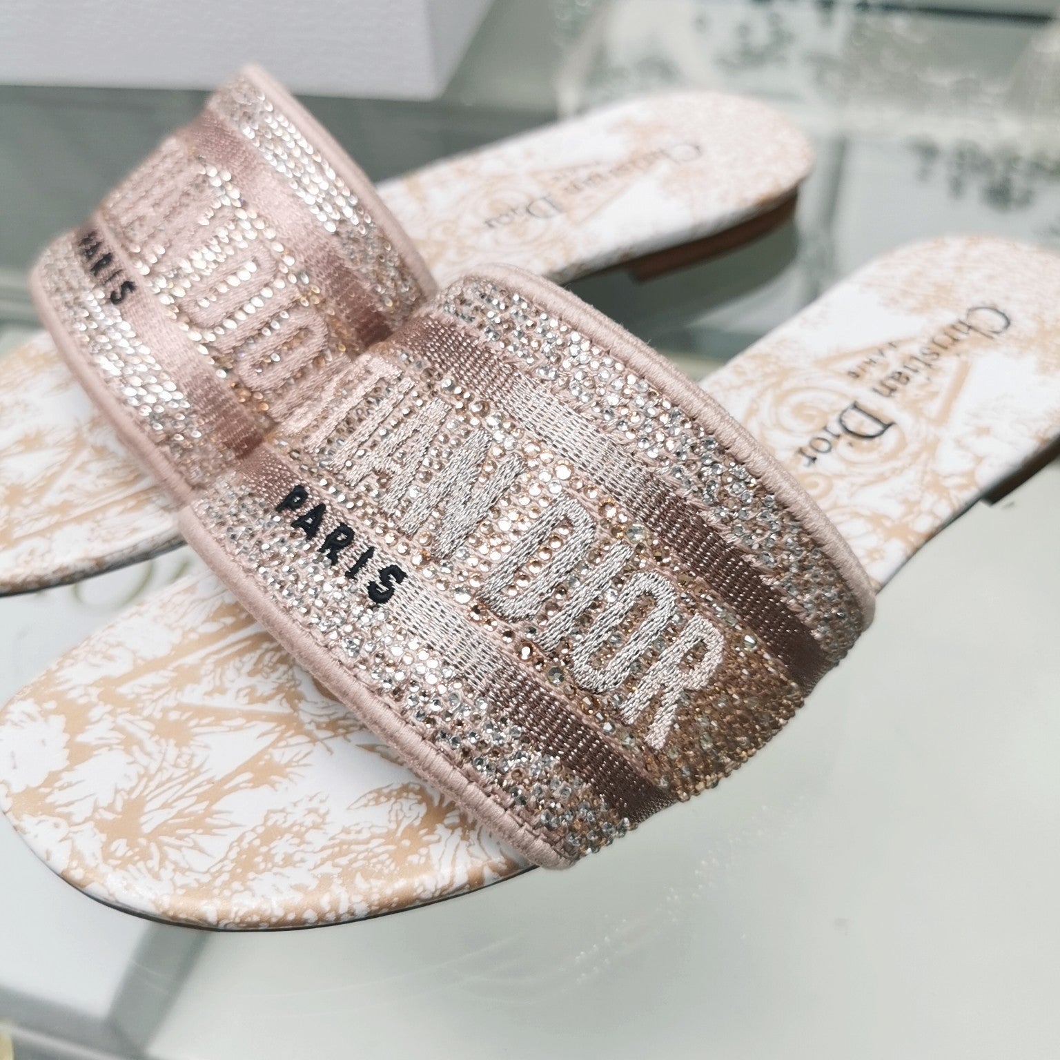 DIOR CD Mule Dway Slide 10mm Multi-motifs Style 16