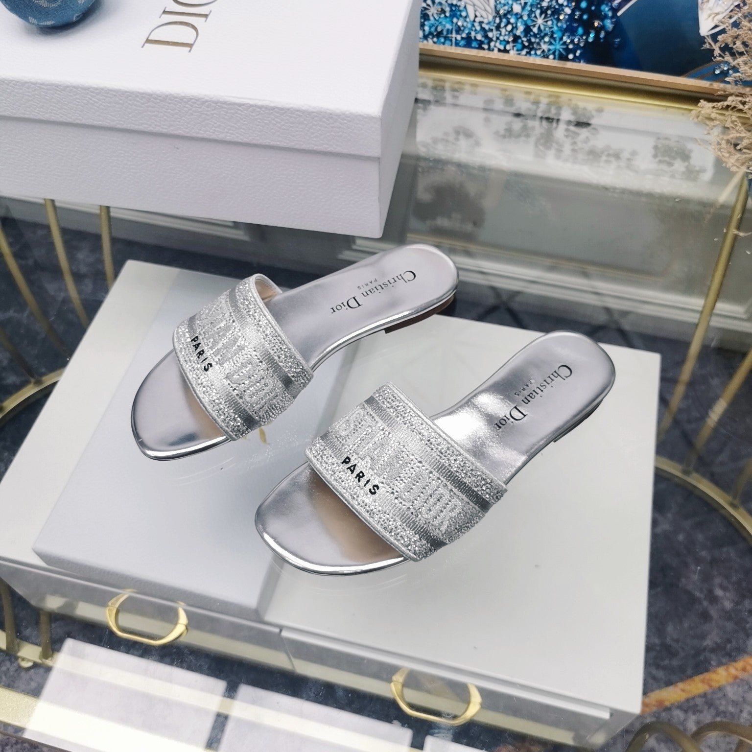 DIOR CD Mule Dway Slide 10mm Multi-motifs Style 24