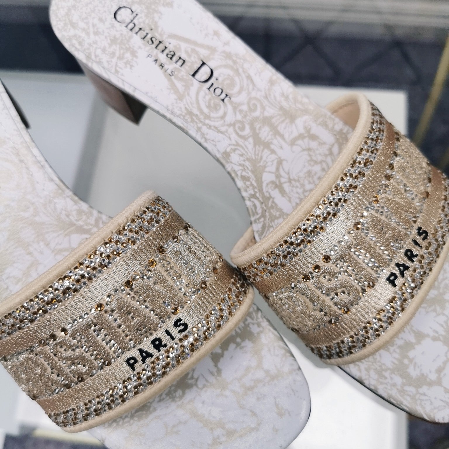 DIOR CD Mule Dway Heeled Slide 45mm Style 26