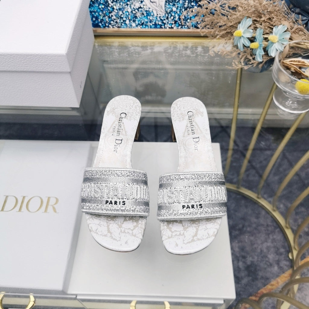 DIOR CD Mule Dway Heeled Slide 45mm Style 25