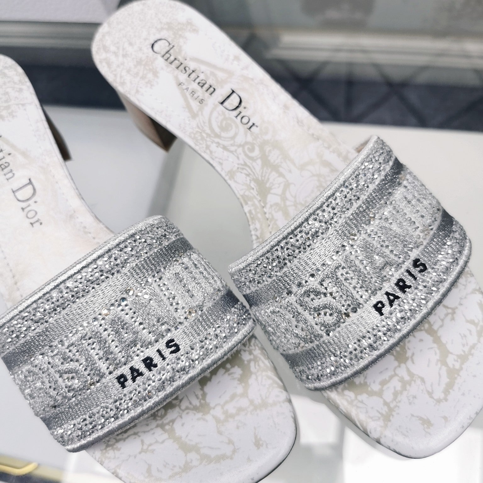 DIOR CD Mule Dway Heeled Slide 45mm Style 25