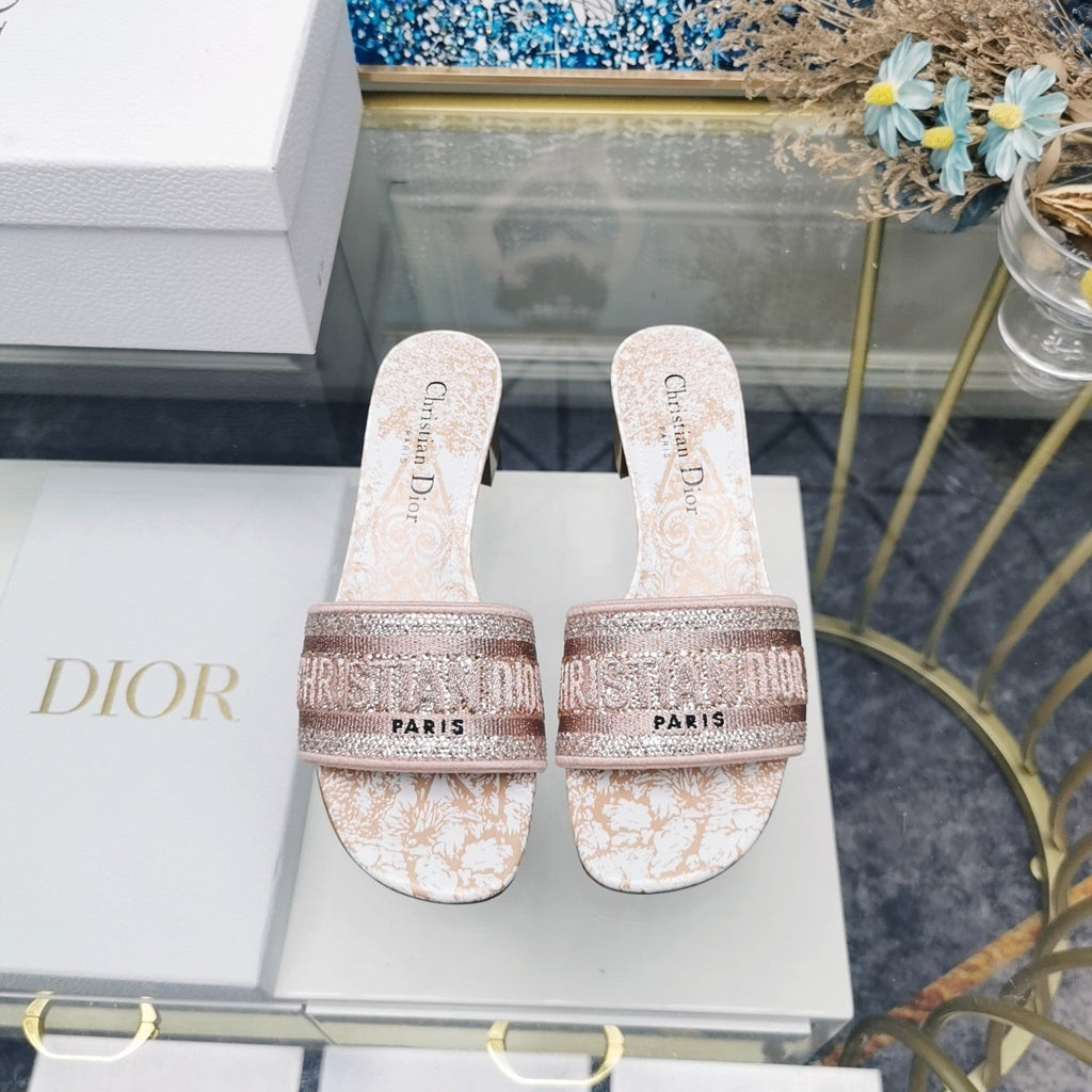 DIOR CD Mule Dway Heeled Slide 45mm Style 24