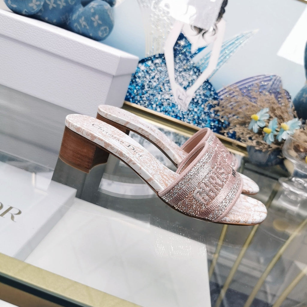 DIOR CD Mule Dway Heeled Slide 45mm Style 24