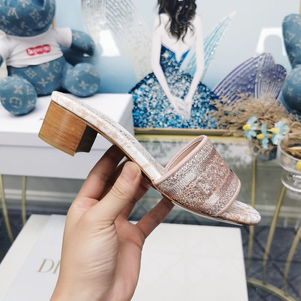 DIOR CD Mule Dway Heeled Slide 45mm Style 24