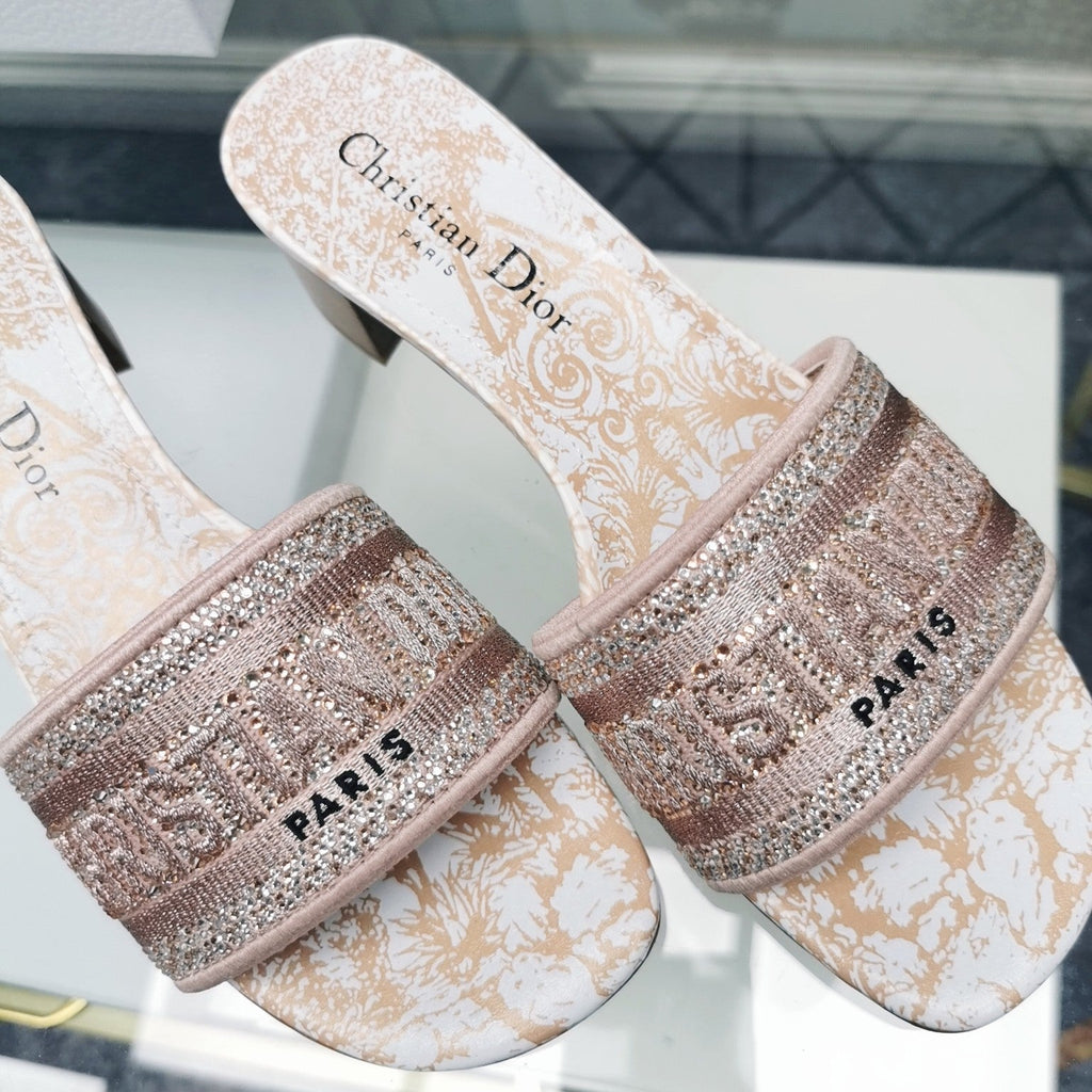 DIOR CD Mule Dway Heeled Slide 45mm Style 24