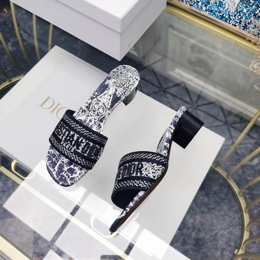 DIOR CD Mule Dway Heeled Slide 45mm Style 22