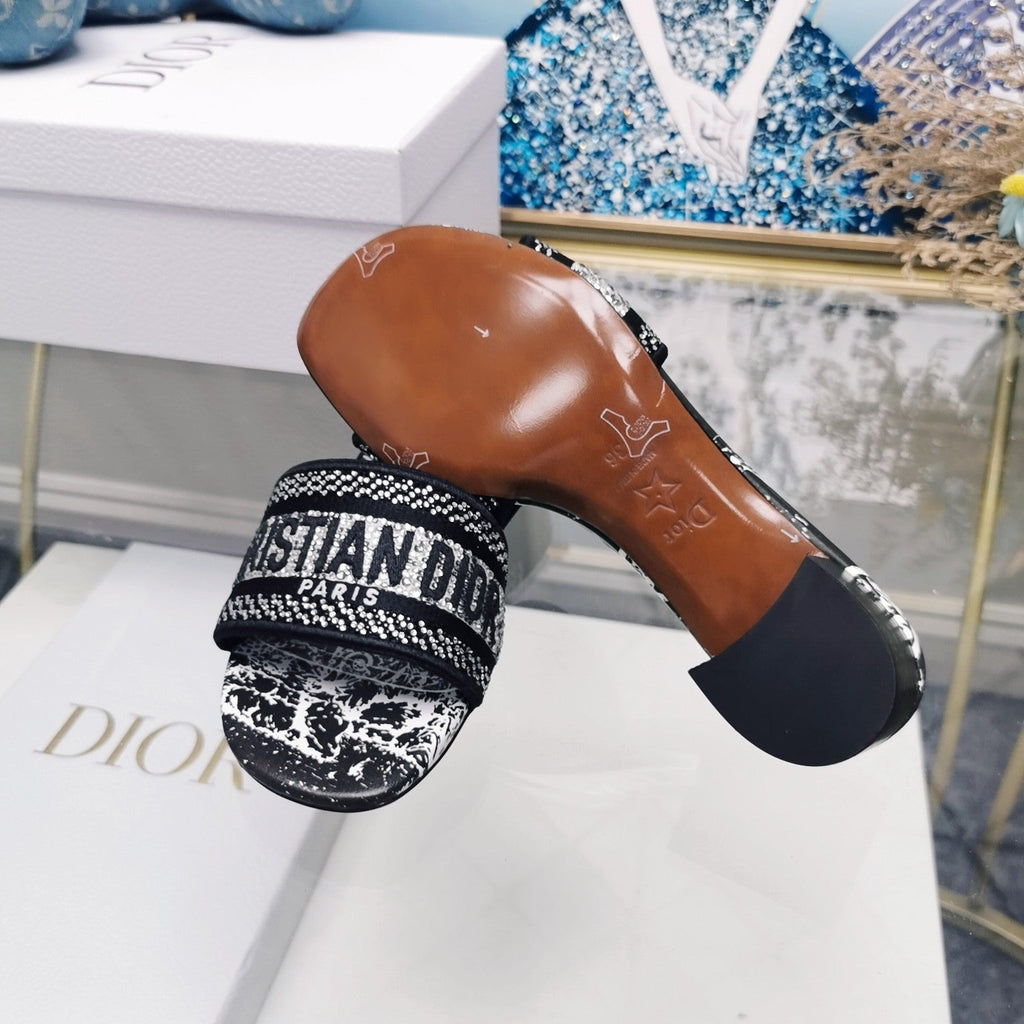 DIOR CD Mule Dway Heeled Slide 45mm Style 23