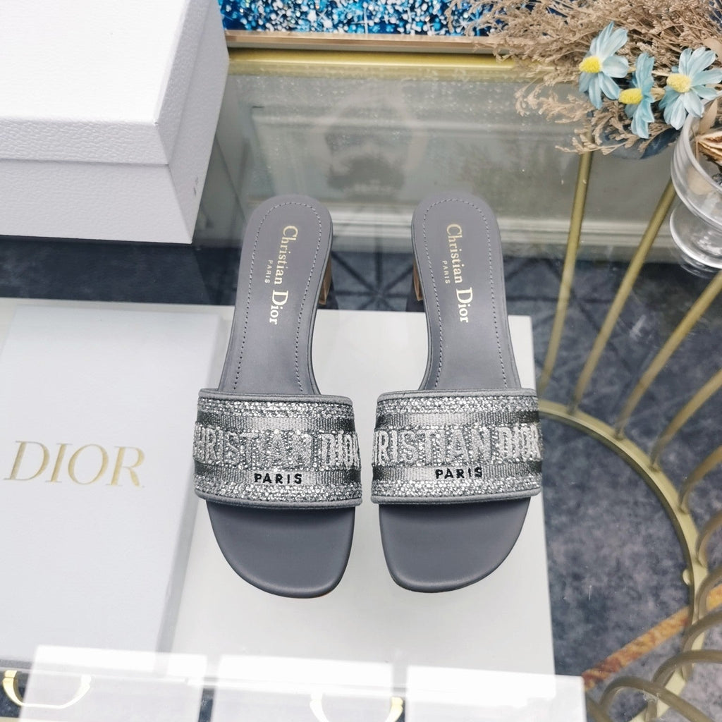 DIOR CD Mule Dway Heeled Slide 45mm Style 21