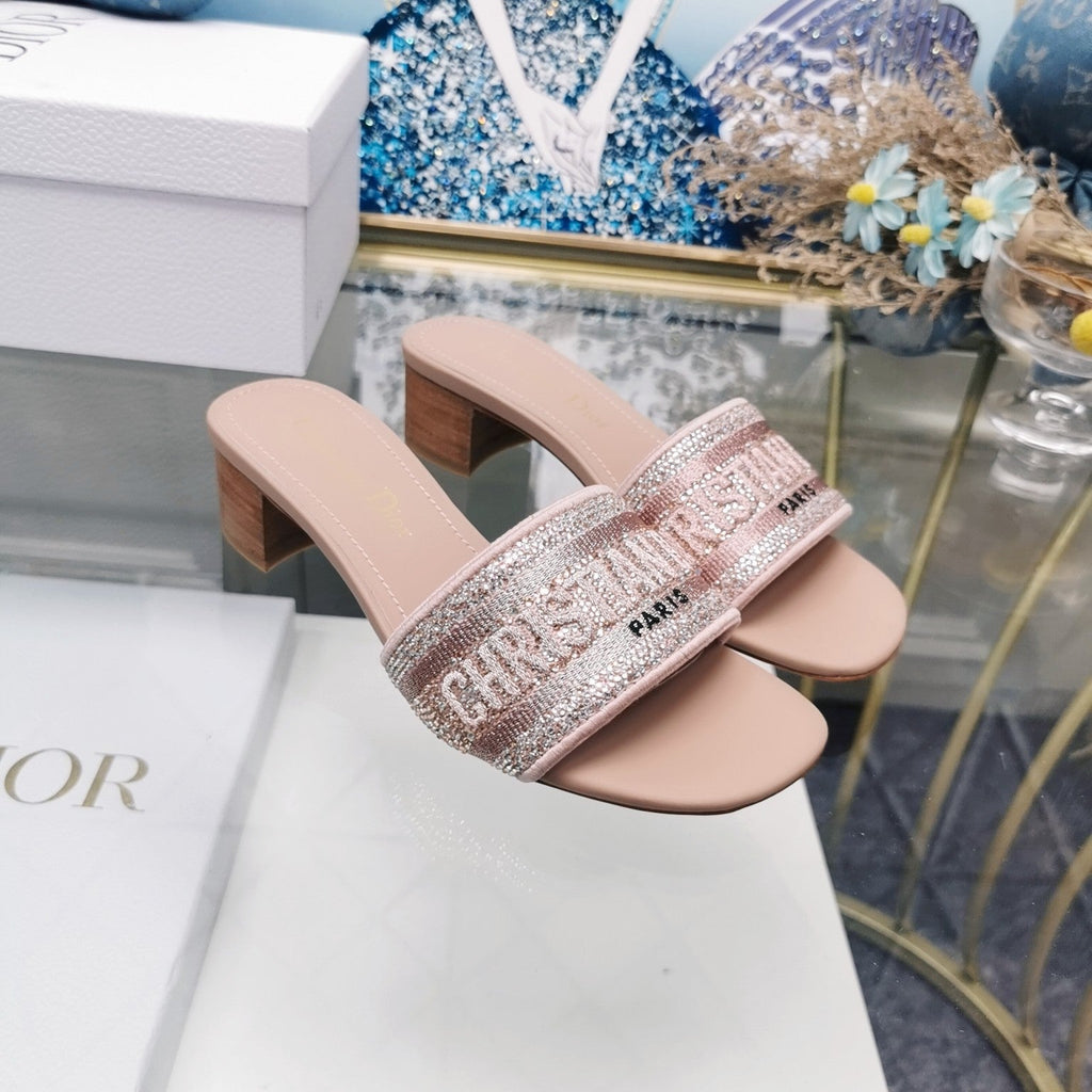 DIOR CD Mule Dway Heeled Slide 45mm Style 20