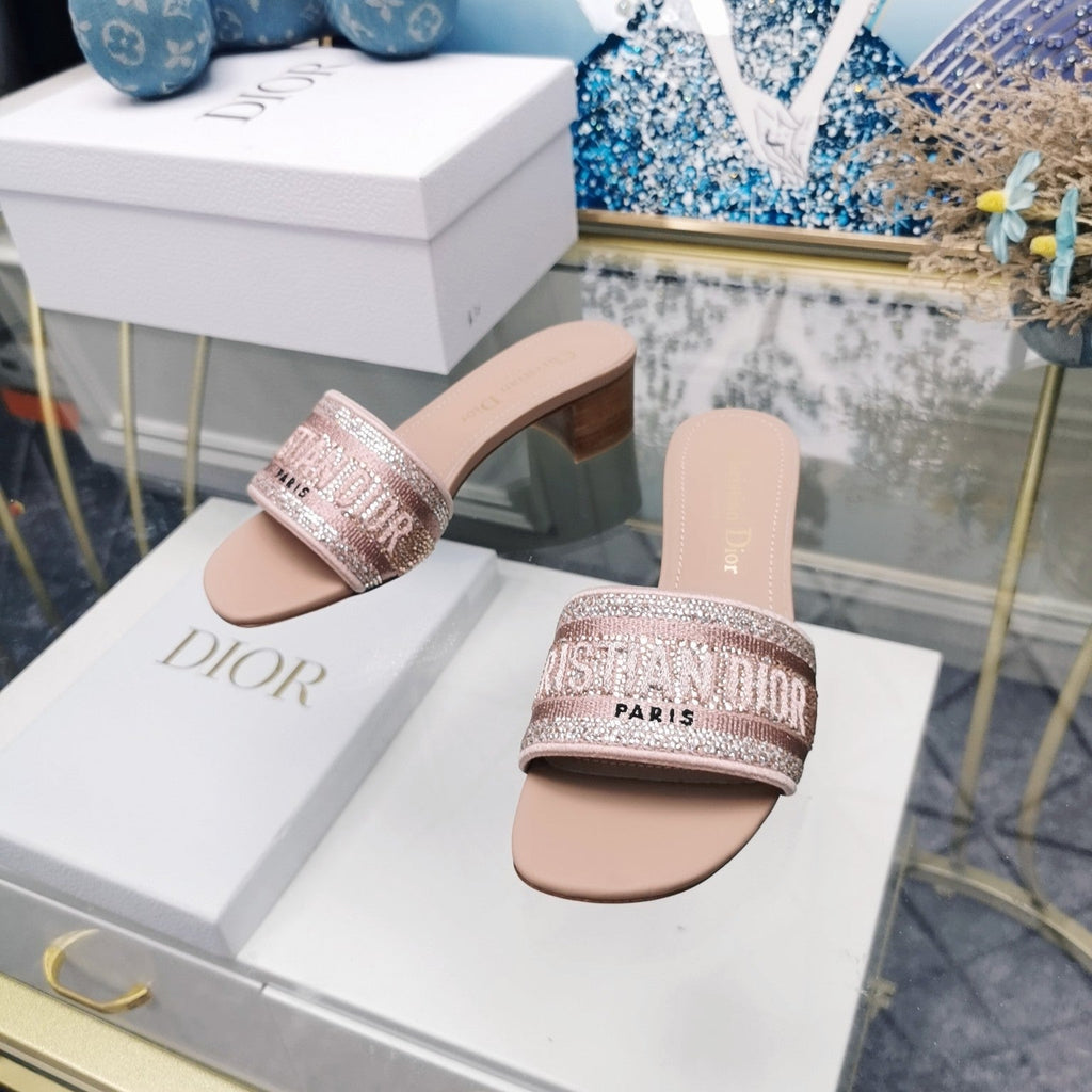 DIOR CD Mule Dway Heeled Slide 45mm Style 20