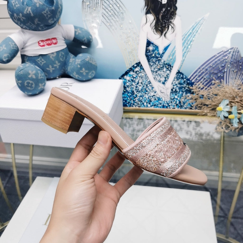 DIOR CD Mule Dway Heeled Slide 45mm Style 20