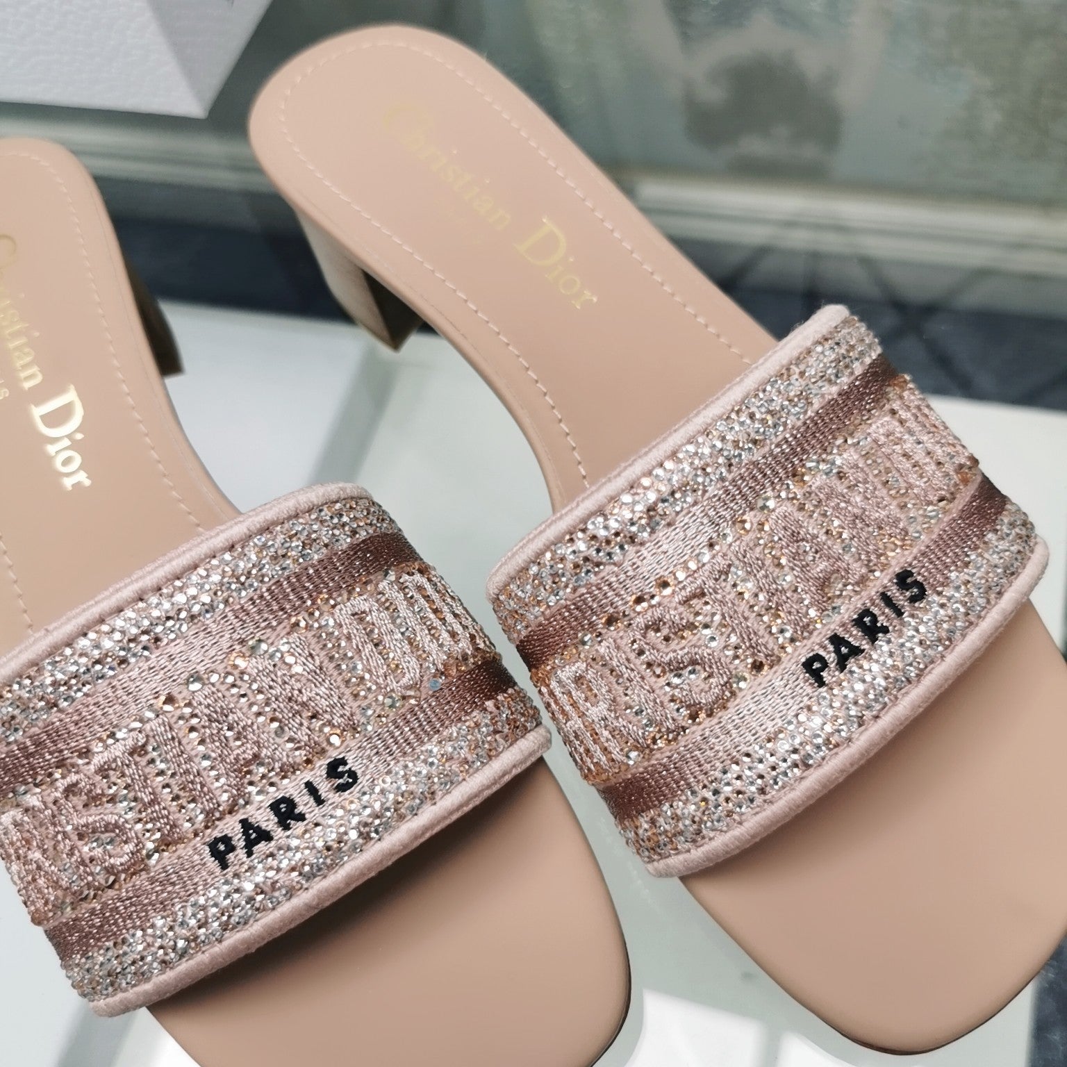 DIOR CD Mule Dway Heeled Slide 45mm Style 20