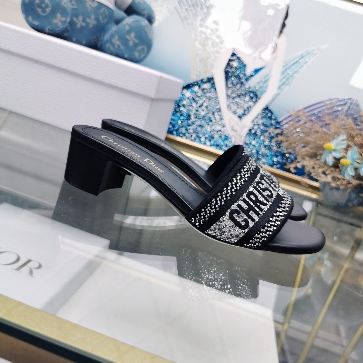 DIOR CD Mule Dway Heeled Slide 45mm Style 19