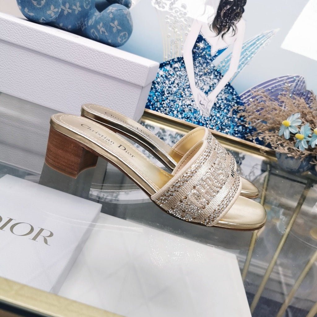 DIOR CD Mule Dway Heeled Slide 45mm Style 18
