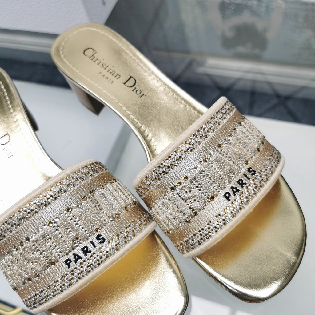 DIOR CD Mule Dway Heeled Slide 45mm Style 18
