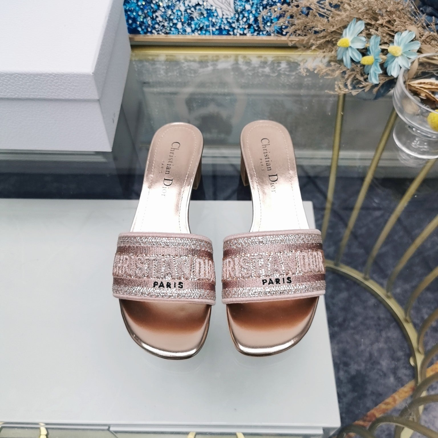 DIOR CD Mule Dway Heeled Slide 45mm Style 16