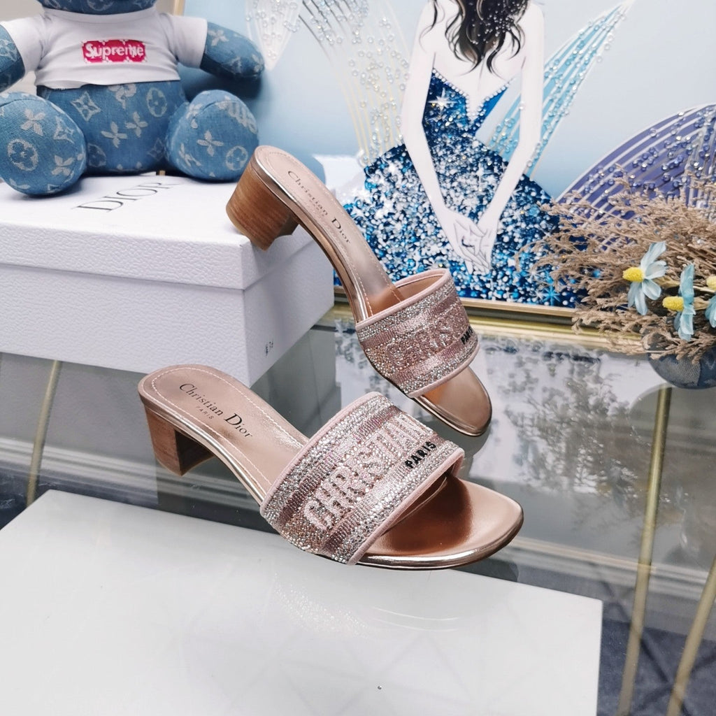 DIOR CD Mule Dway Heeled Slide 45mm Style 16