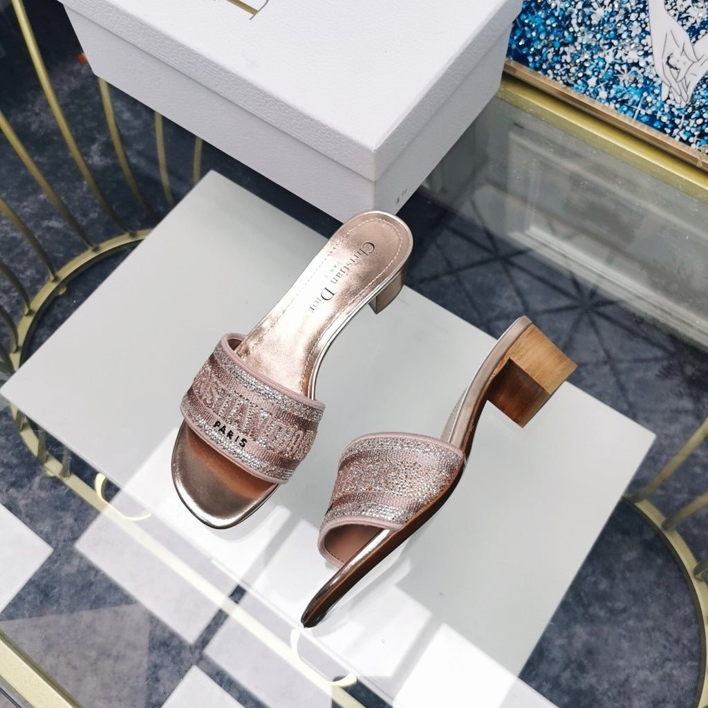 DIOR CD Mule Dway Heeled Slide 45mm Style 16