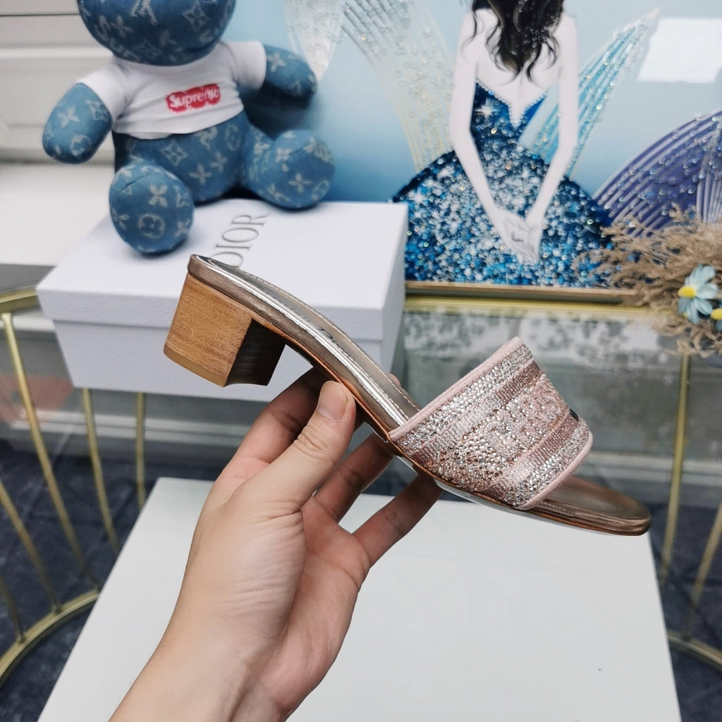 DIOR CD Mule Dway Heeled Slide 45mm Style 16