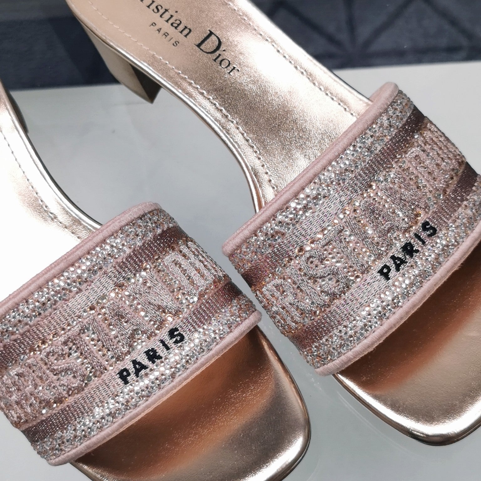 DIOR CD Mule Dway Heeled Slide 45mm Style 16