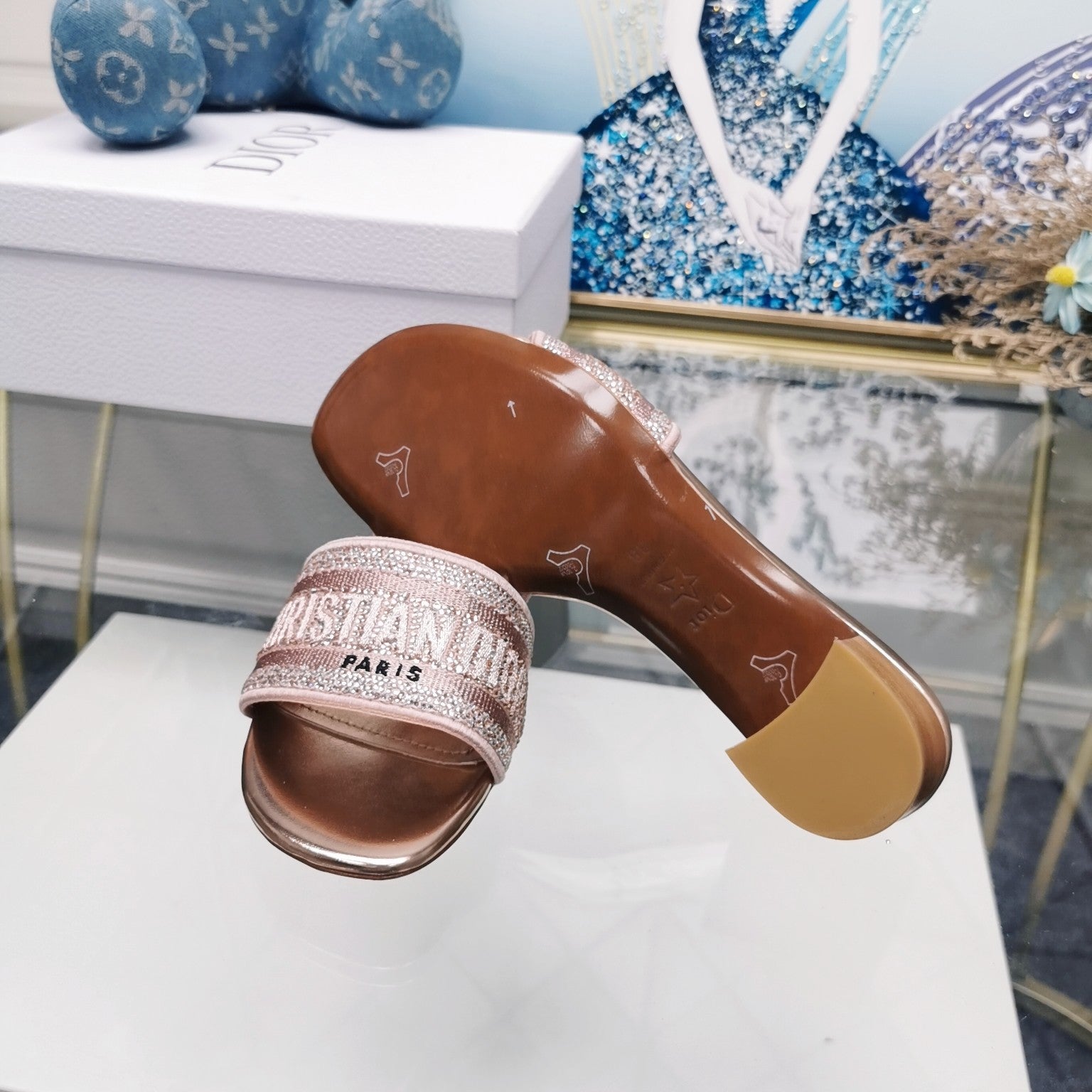 DIOR CD Mule Dway Heeled Slide 45mm Style 16