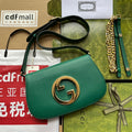 GUCCI BLONDIE SHOULDER BAG 28 IN CASTLETON GREEN LAMBSKIN GOLD HARDWARE
