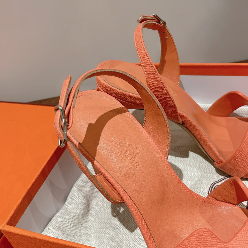 HERMES SLINGBACK SANDAL ETERNITE 105 CANTALOUPE LAMBSKIN