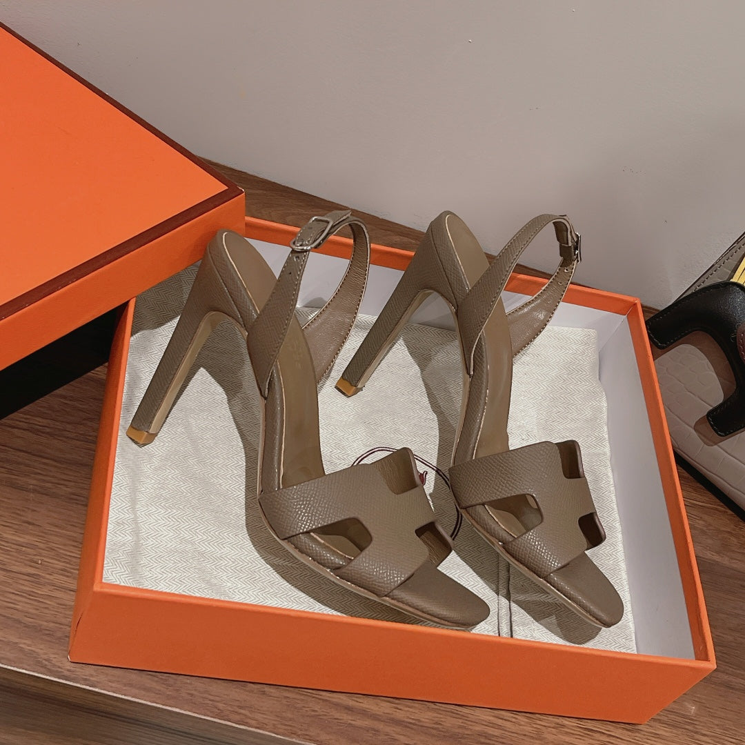 HERMES SLINGBACK SANDAL ETERNITE 105 CAMEL LAMBSKIN