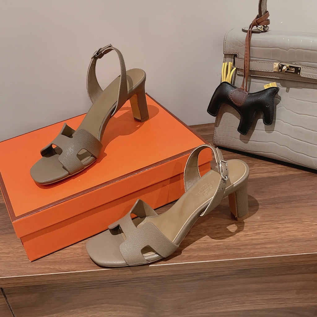 HERMES SLINGBACK SANDAL ETERNITE 75 CAMEL LAMBSKIN