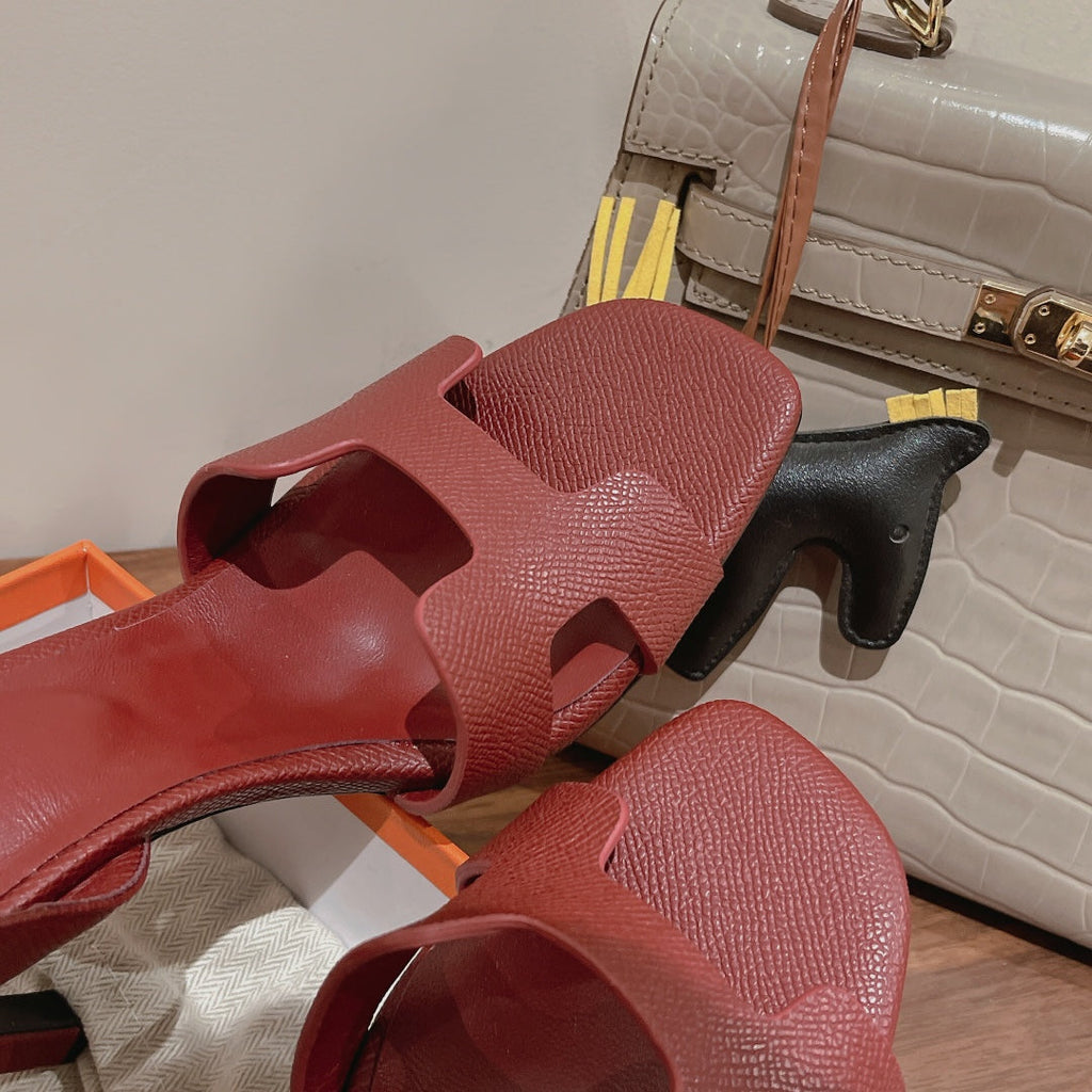 HERMES SLINGBACK SANDAL ETERNITE 105 BURNT UMBER LAMBSKIN
