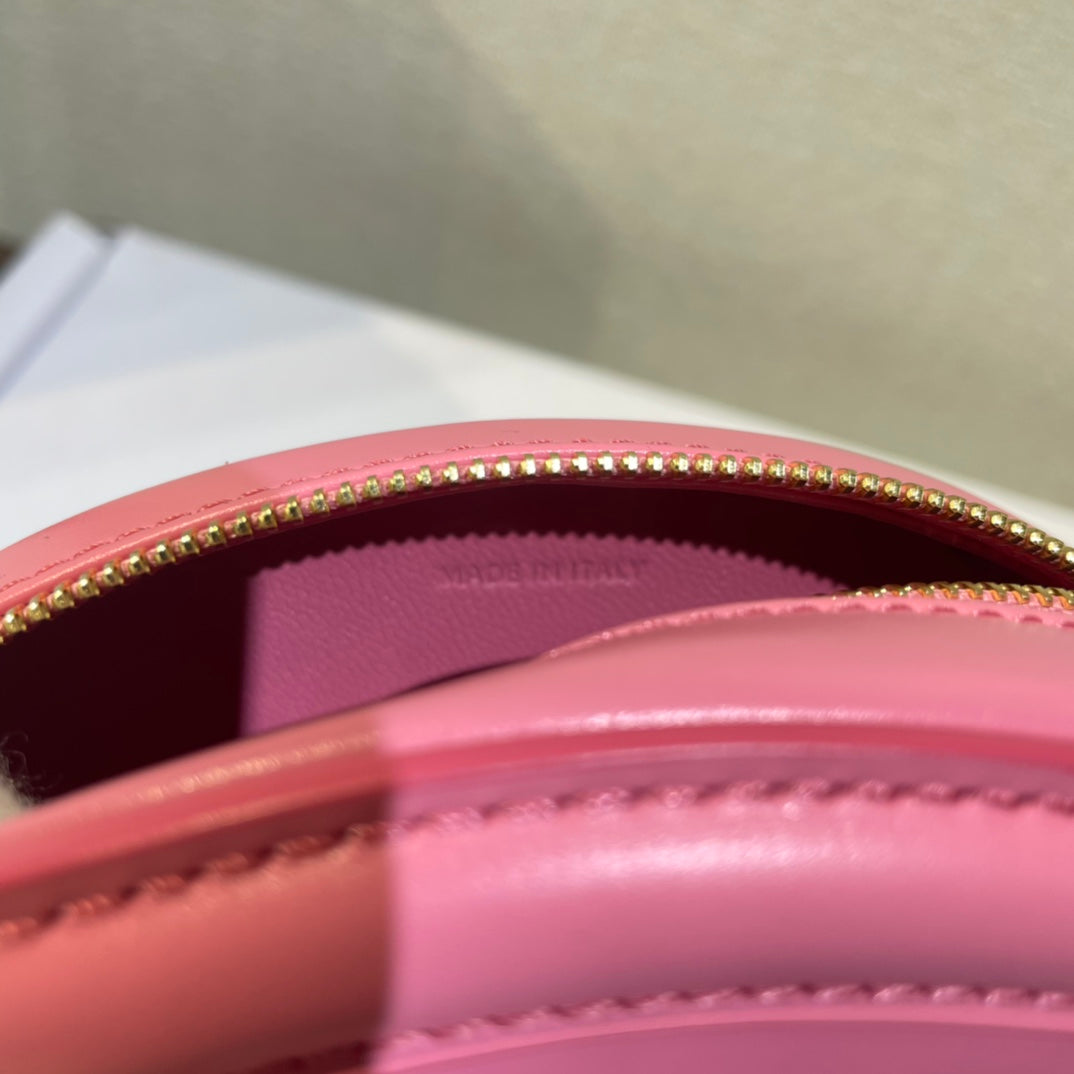 CELINE OVAL PURSE BAG 16 IN ROUGE PINK CALFSKIN