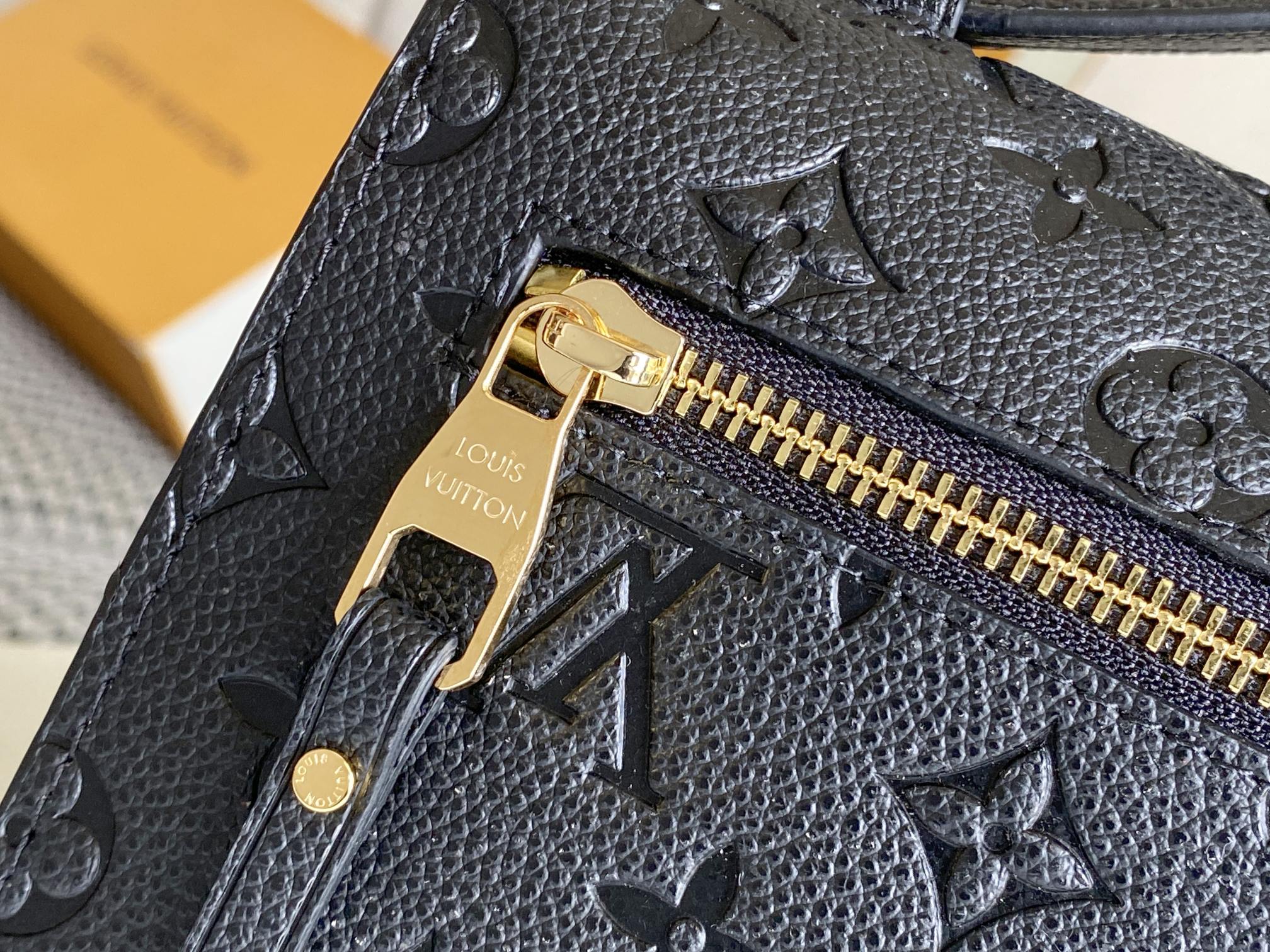 LOUIS VUITTON LV 25S POCHETTE METIS 25 IN BLACK MONOGRAM COATED CANVAS GOLD HARDWARE