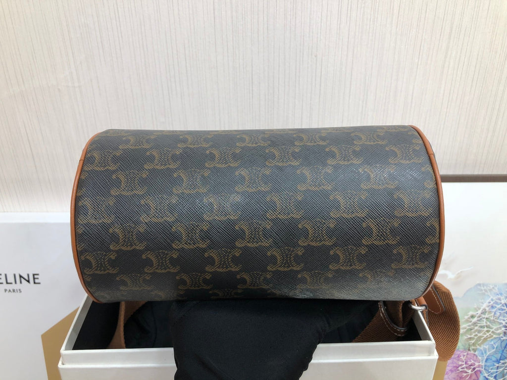 CELINE CYLINDRICAL 22  BAG BLACK PATTERN COWHIDE