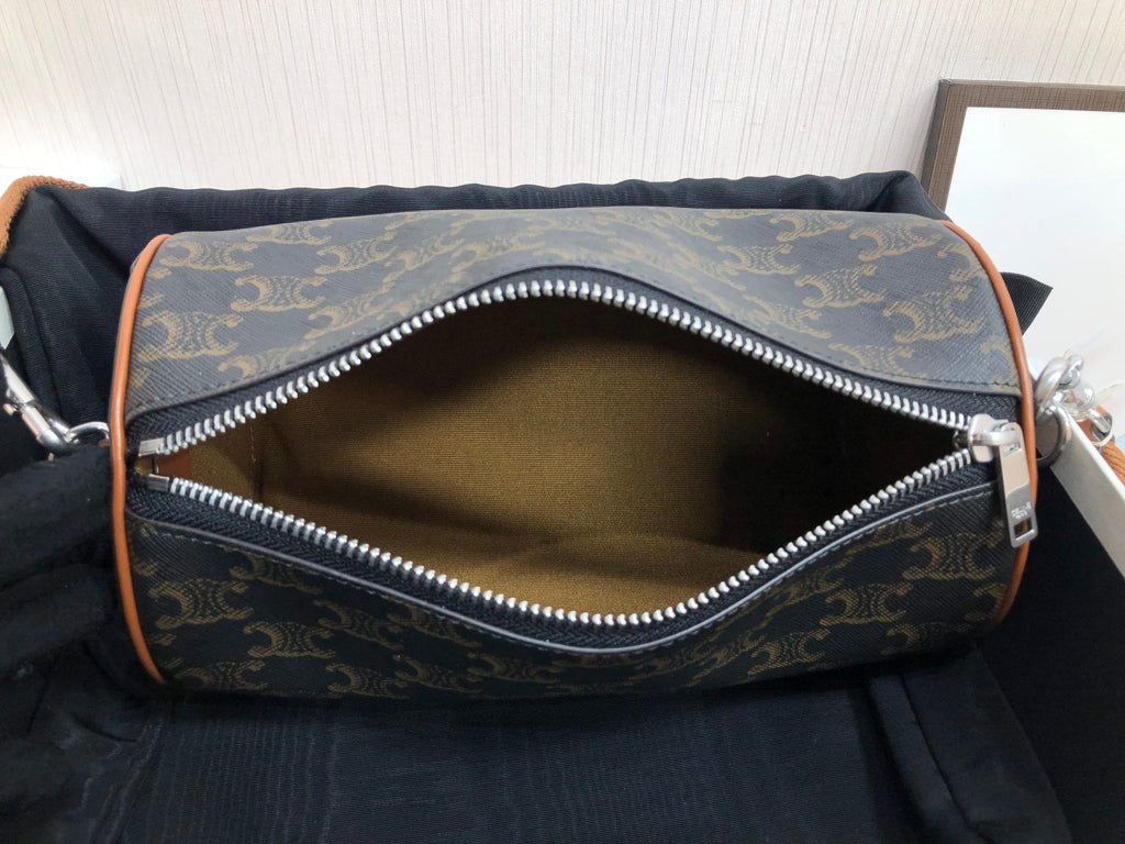 CELINE CYLINDRICAL 22  BAG BLACK PATTERN COWHIDE