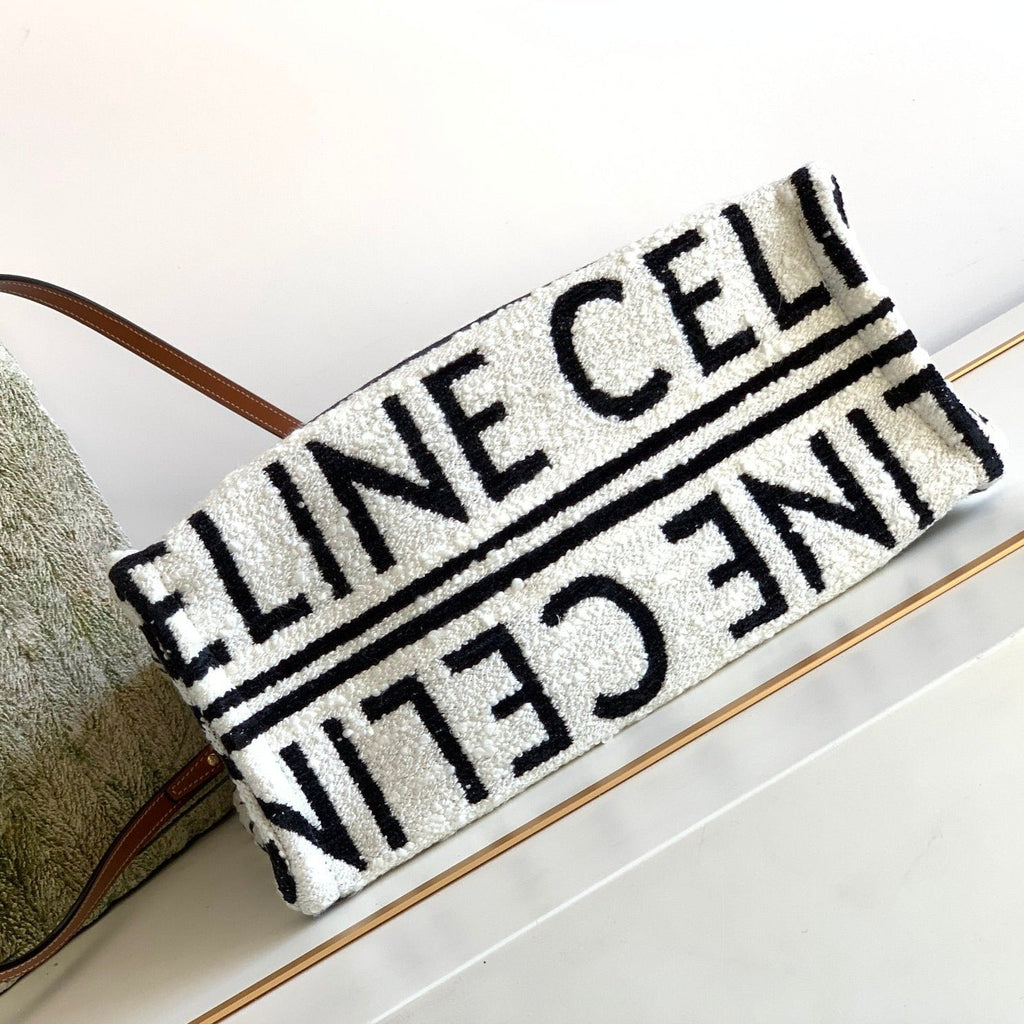 CELINE TRIOMPHE 26 FABRIC WHITE BLACK