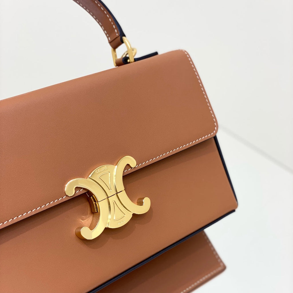CELINE BOX TRIOMPHE 22 TAN NATURAL CALFSKIN