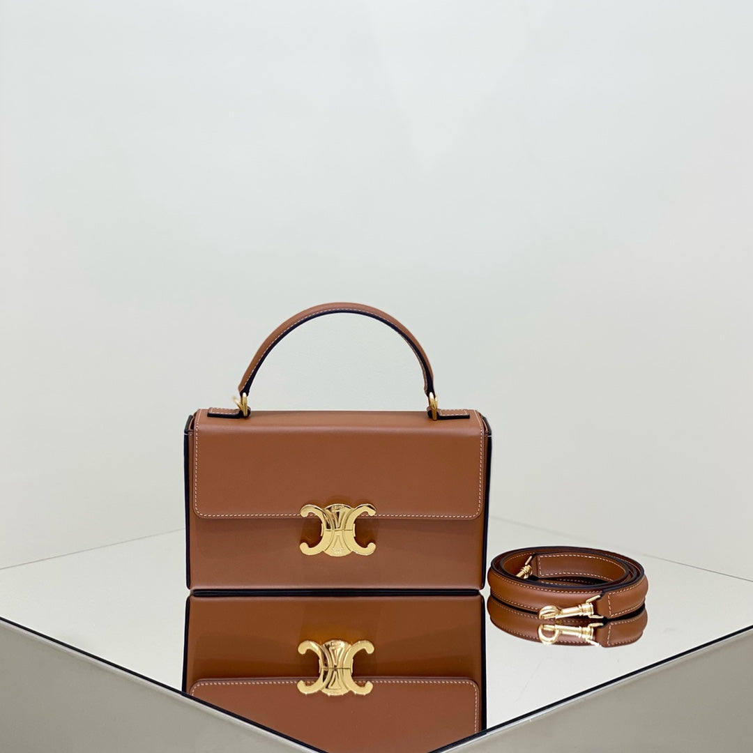 CELINE BOX TRIOMPHE 22 TAN NATURAL CALFSKIN