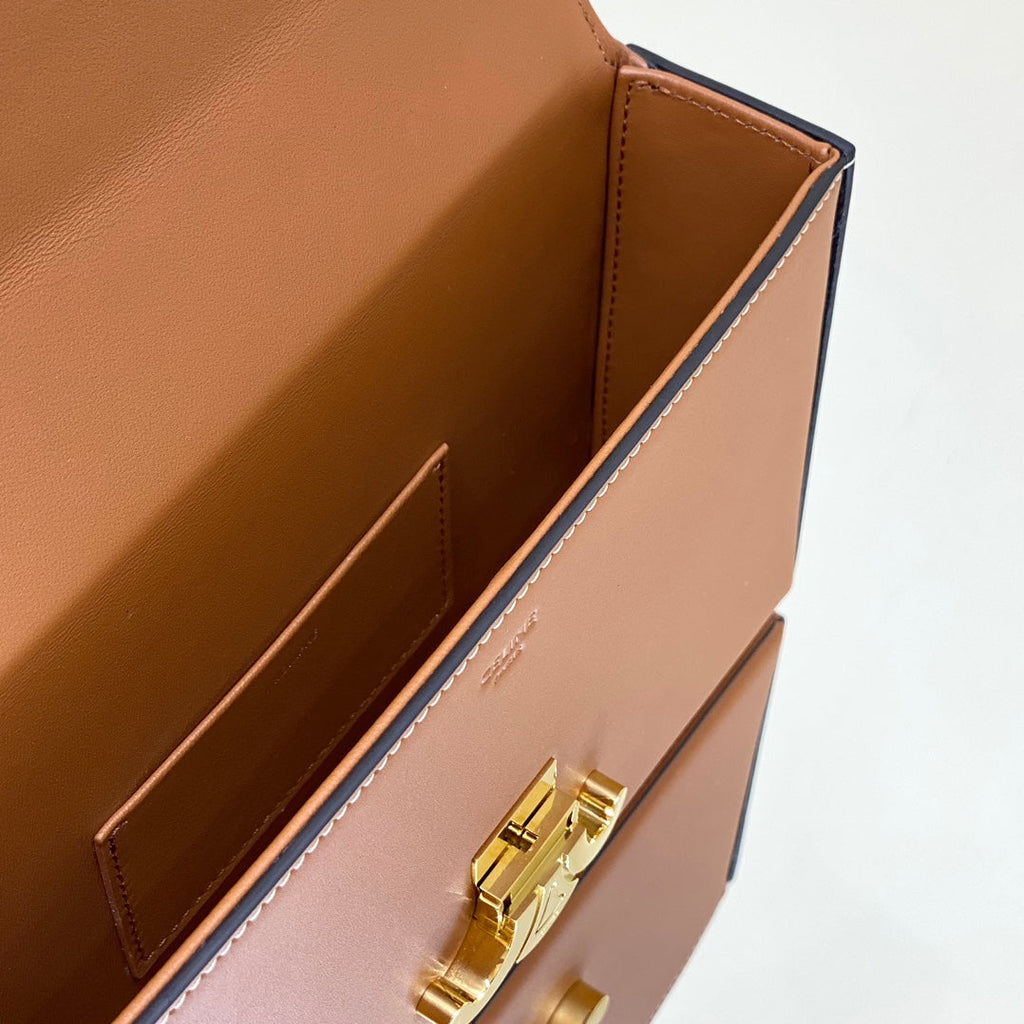 CELINE BOX TRIOMPHE 22 TAN NATURAL CALFSKIN