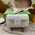 GUCCI MARMONT MINI HANDBAG 16 IN WHITE CALFSKIN