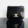 CELINE BESACE TRIPHOME 24 BLACK GLOSSY CALFSKIN