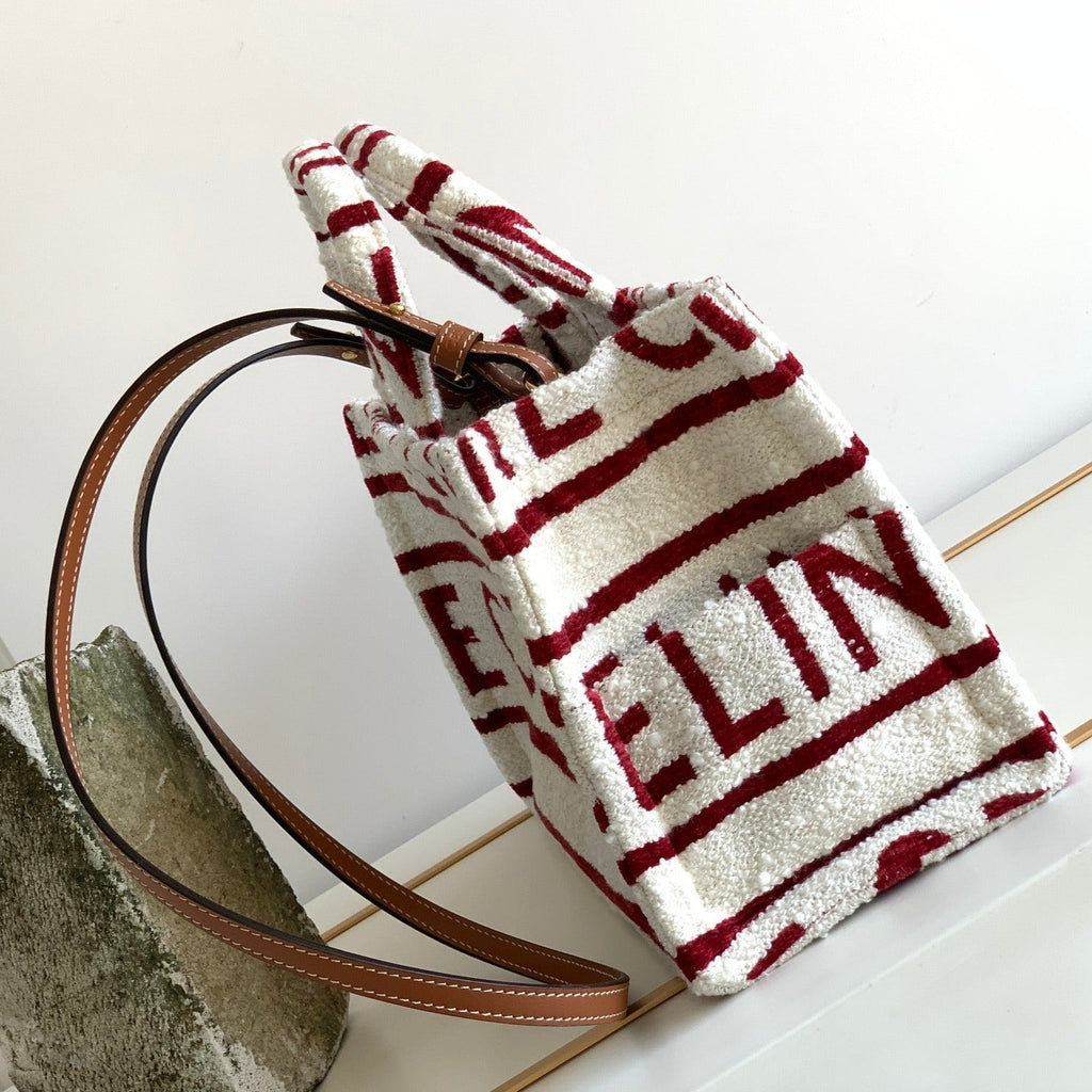 CELINE TRIOMPHE 29 FABRIC WHITE RED