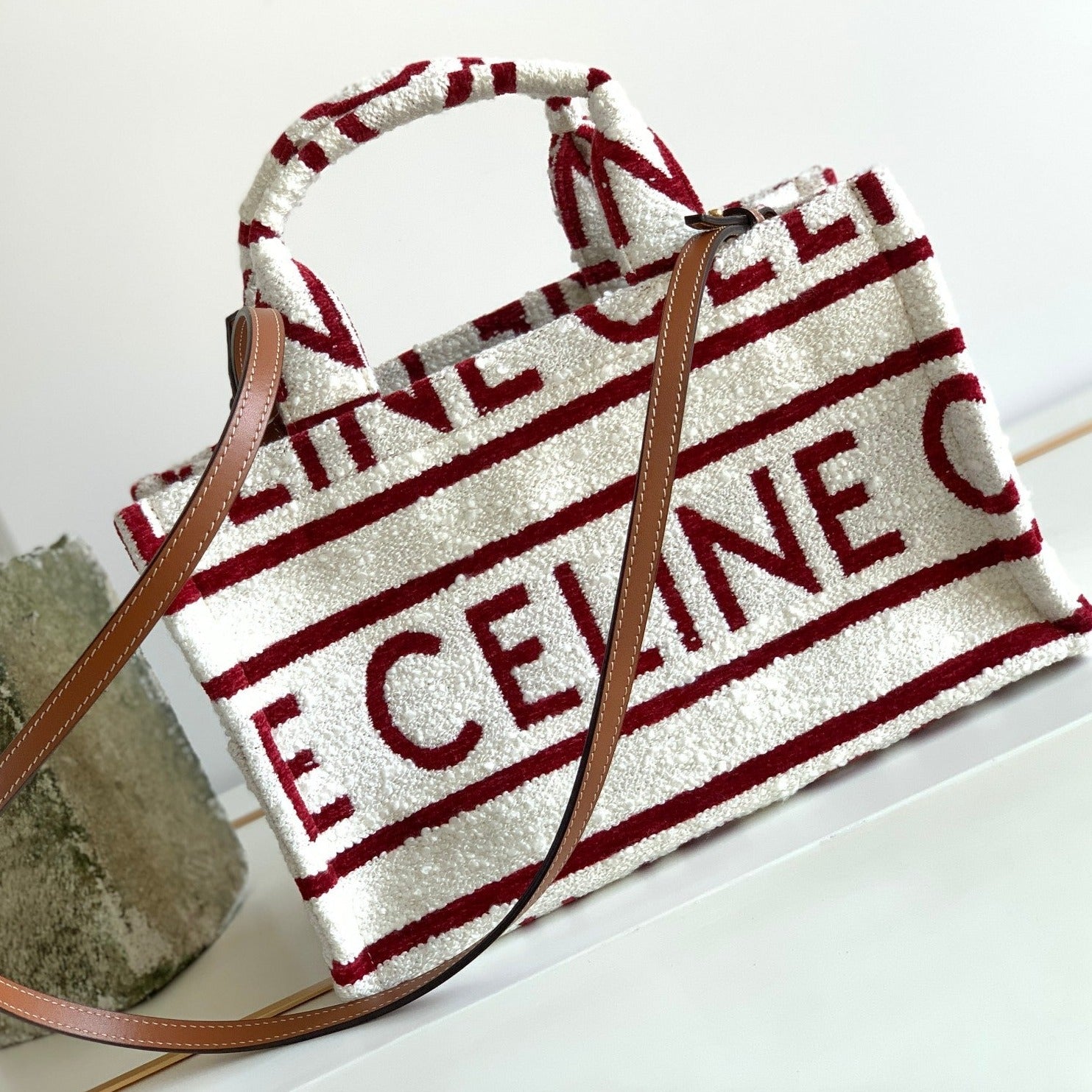 CELINE TRIOMPHE 29 FABRIC WHITE RED