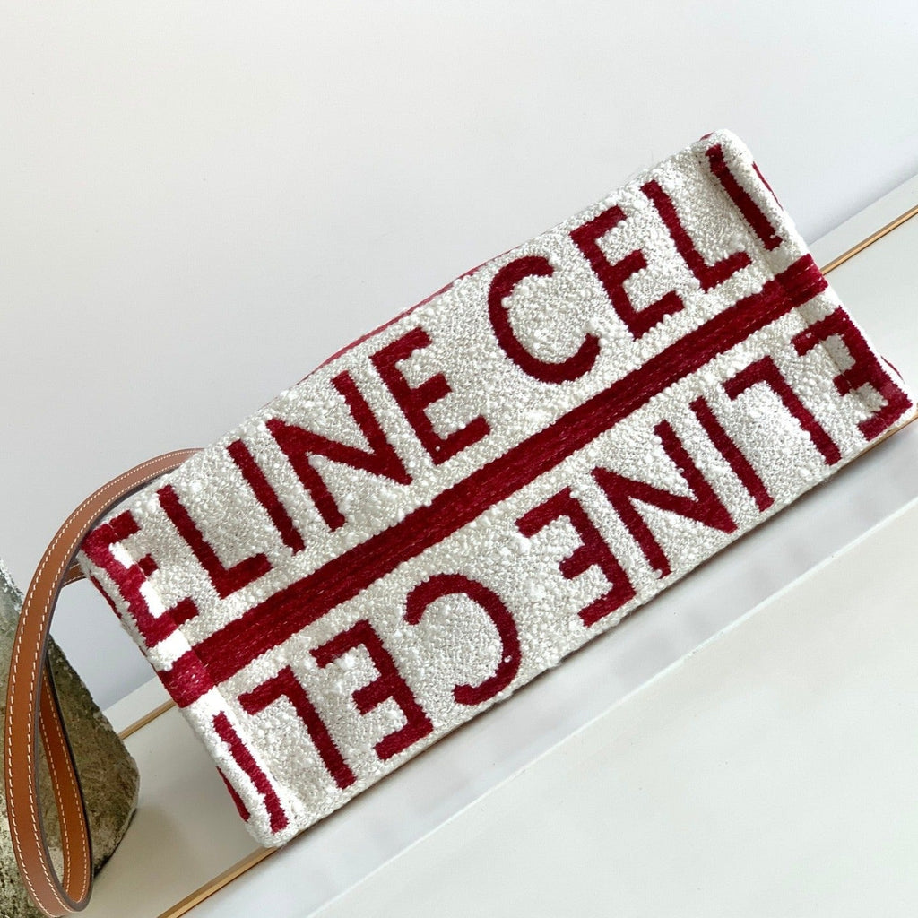 CELINE TRIOMPHE 29 FABRIC WHITE RED